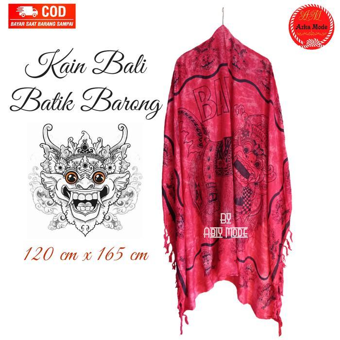 Kain Bali Pantai/Kain Bali Motif Batik Barong/Kain Bali Halus & Lembut - Merah
