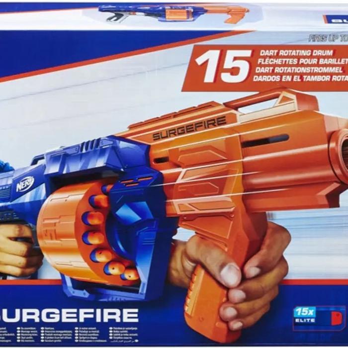 NERF N-STRIKE ELITE SURGEFIRE BLASTER + 15 DARTS NERF SURGEFIRE