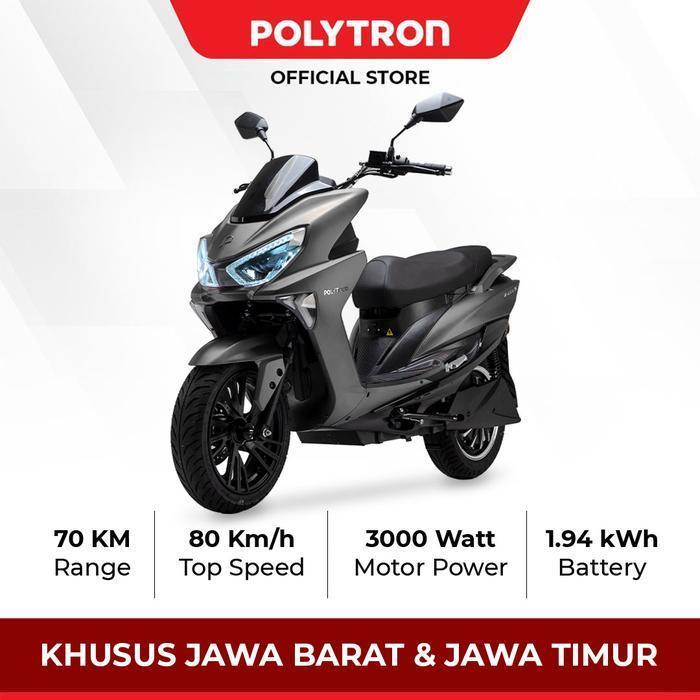 Murah Promo SUBSIDI POLYTRON Fox S Sepeda Motor Listrik - OTR Luar Jabodetabek - Graphitte Grey Eleg