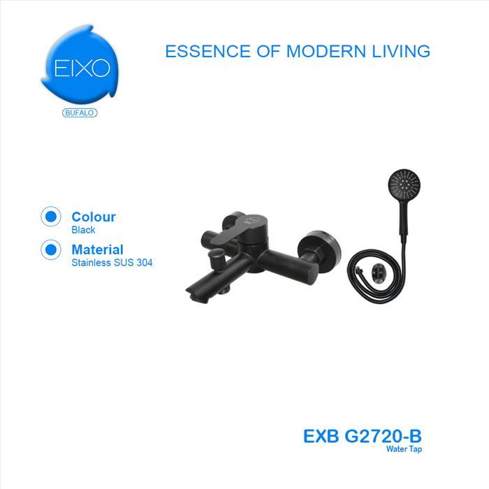EIXO Black Water Tap Set Keran Shower Mandi Panas Dingin Hitam