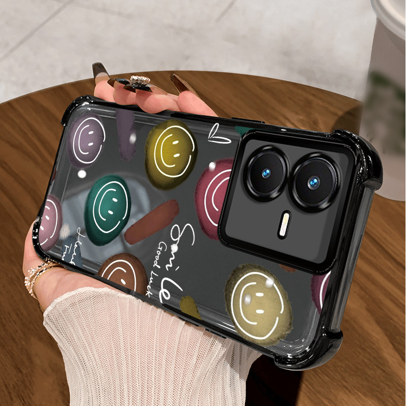 Casing Hp untuk VIVO Y22 Y22s Case Emoji Fluoresen Kasing gaya Limited Cesing Airbag Kesing Silikon 