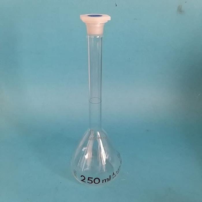 LABU UKUR 250ML LABU VOLUMETRI PP STOPPER IWAKI TUTUP PLASTIK