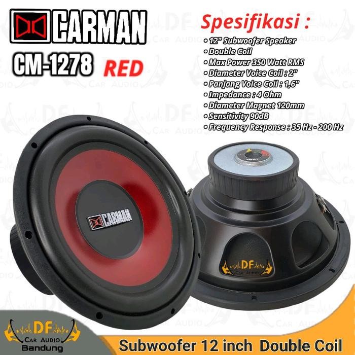 Langsung Diproses Subwoofer 12 Inch Carman Cm 1278 Double Coil / Speaker Subwoofer 12 Inch / Speaker