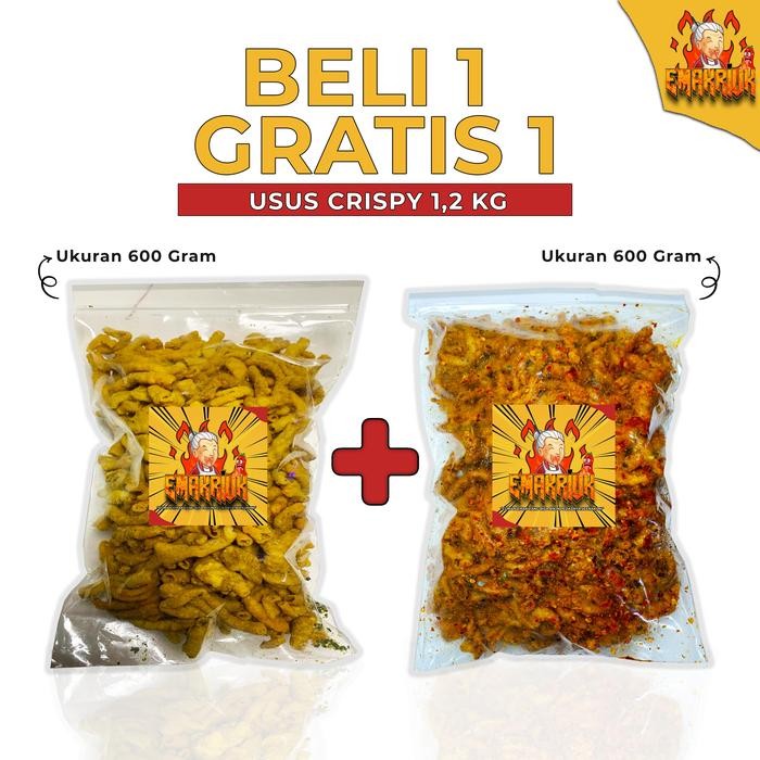 

EMAKRIUK - BUY 1 GET 1 USUS CRISPY 600 GRAM ORIGINAL PEDAS GURIH DAUN JERUK BUMBU MELIMPAH CEMILAN