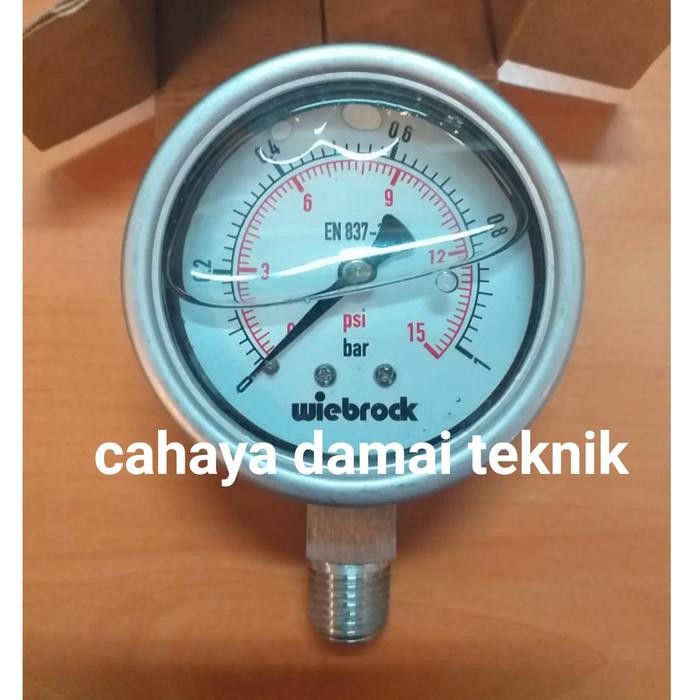 Pressure Gauge Full Stainless 1Bar 2 1/2"Inch Pressure Gauge All Ss