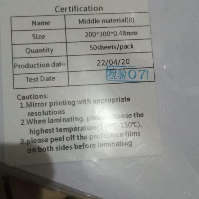 

Pilihan- Bahan Tebal / Tengah Pvc 0.48Mm