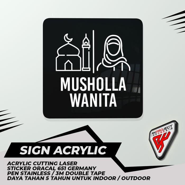 

SIGN BOARD AKRILIK ACRYLIC MUSHOLLA WANITA
