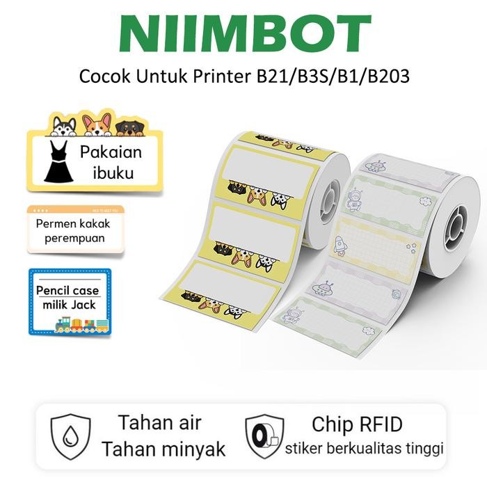 

NIIMBOT B1/B21/B21Pro/B31 Label Kertas Bunga & Rumput Dicetak Pola Kartun Lucu Seri Bunga dengan