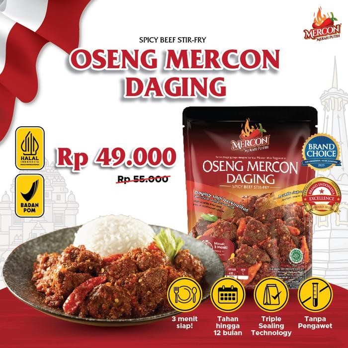 

Pilihan- Mercon Merah Putih - Oseng Mercon Daging 150 Gram, Level Pedas Lengkap