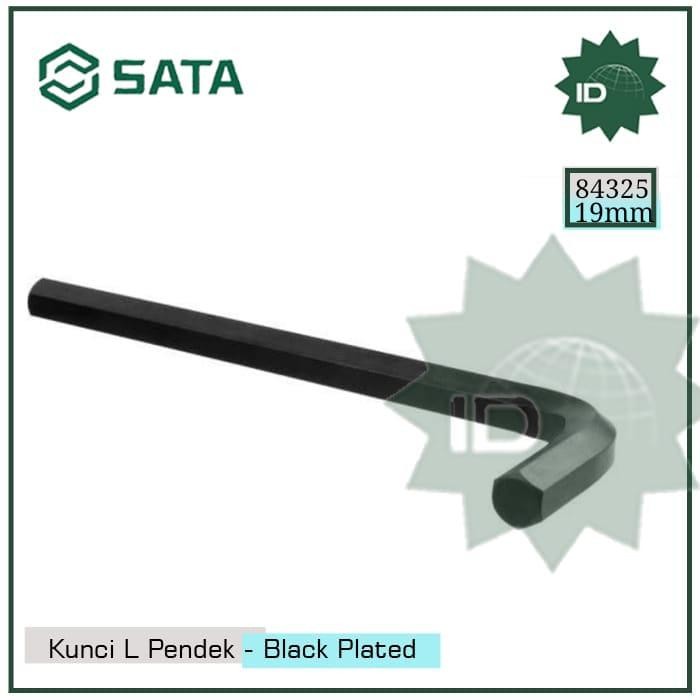 Kunci L Pendek 19 Mm 84325 - Black Plated Hex Key 19 Mm Sata