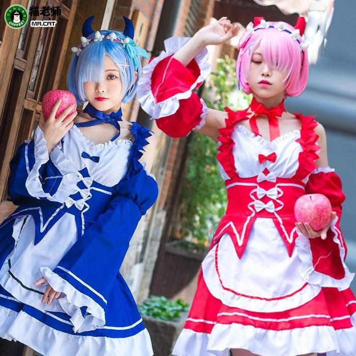 CC-30 dress re:zero ram rem maid costume cosplay kostum re zero devil