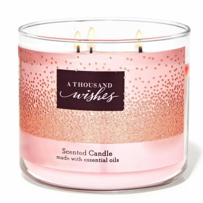 bbw bath and body works 3 wicks candle a thousand wishes 411 gram kode 1042
