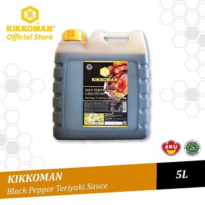 

ASLI Kikkoman Black Pepper Teriyaki Sauce Saus Lada Hitam Halal Jerigen 5L READY STOCK