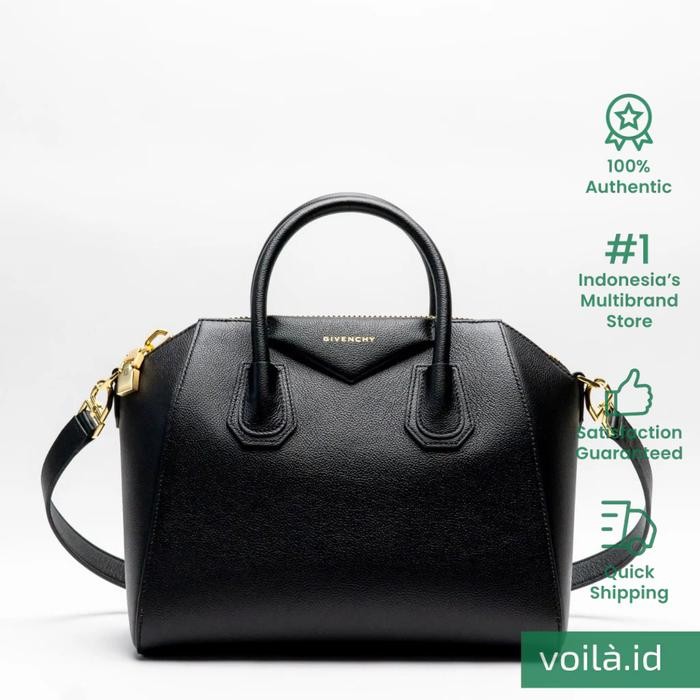 Sale Voilaid Givenchy Small Antigona Grained Leather Bag Black Ghw