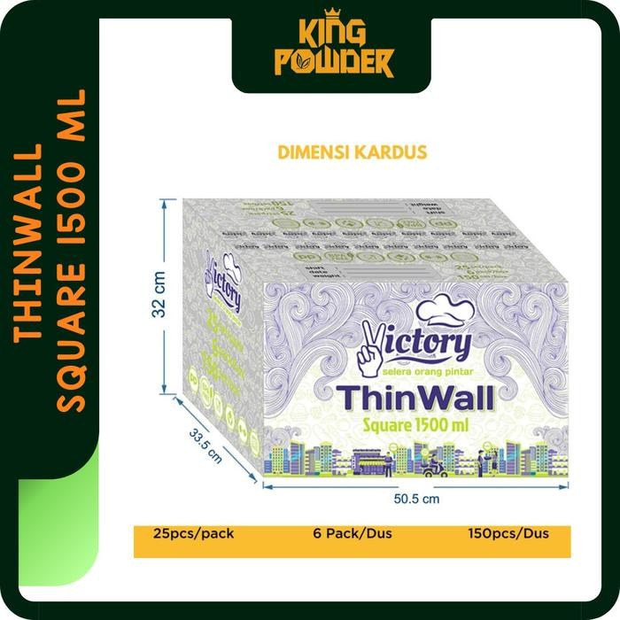 

THINWALL SQUARE 1500 ML / KOTAK MAKAN / BOX PLASTIK THIN WALL 1 DUS