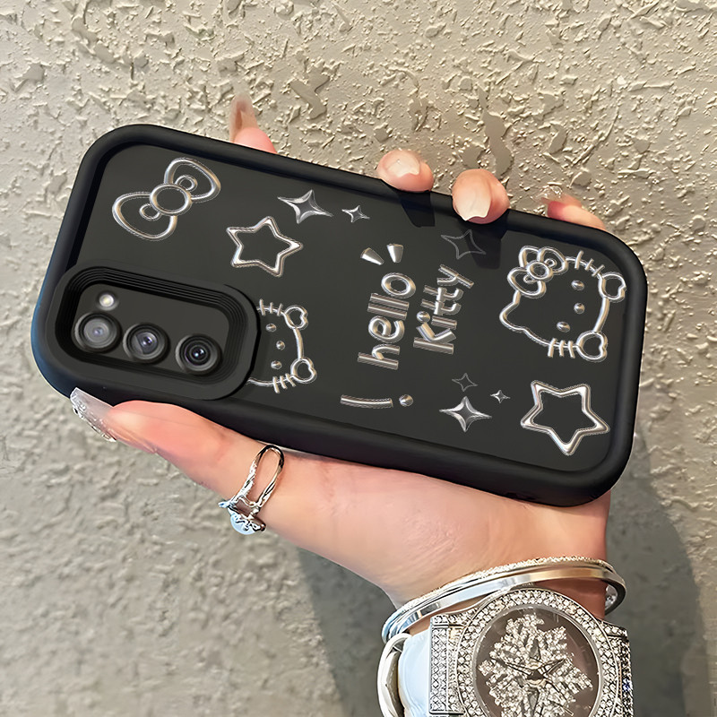 Casing Hp Untuk Samsung S24 FE S20 FE Samsung S21 FE Case Kucing Perak Softcase Silikon Kesing Rasak