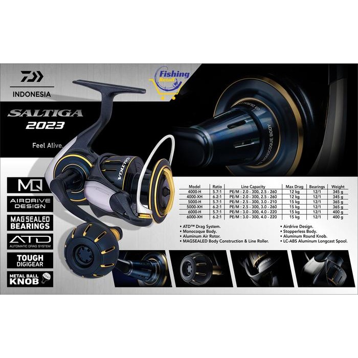 Reel Daiwa Saltiga 2023 4000H 4000XH 5000H 5000XH 6000H 6000XH GARANSI RESMI