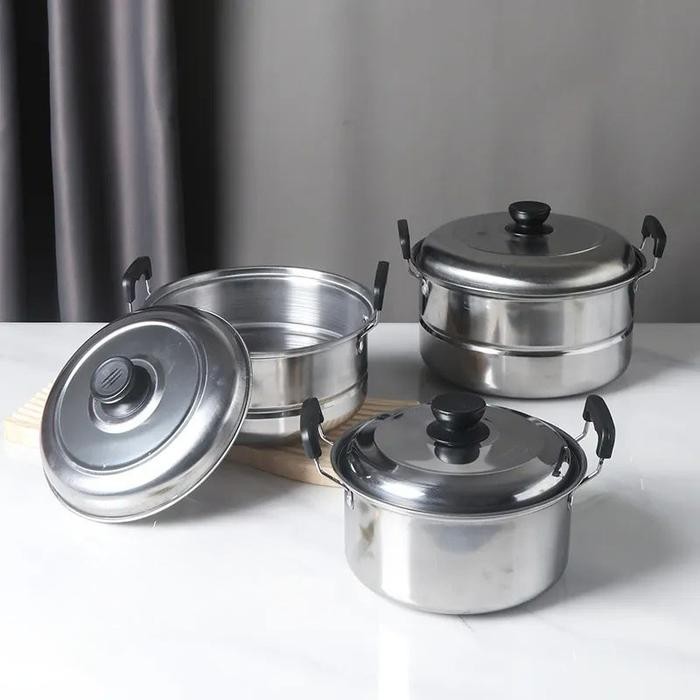 Panci Set Stock Pot Panci Susu Mini Stainless Steel Panci Soup Pot Baskom Dengan Tutup Kitchenware