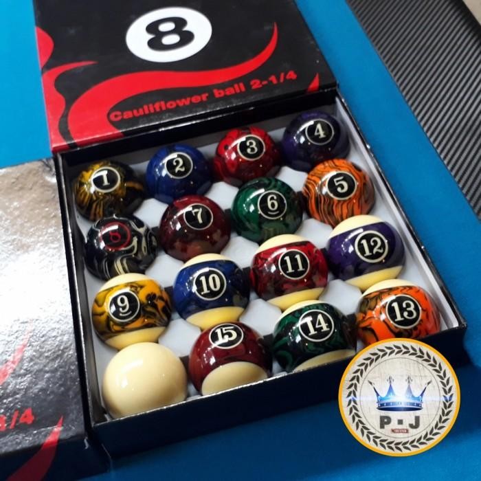 Set Bola Billiard Stylish Marbled Pattern Meja 9 Ft