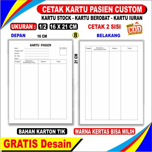 

New Cetak Kartu Berobat pasien , Kartu Stock, Kartu Iuran, Murah, Desain Bisa Reques