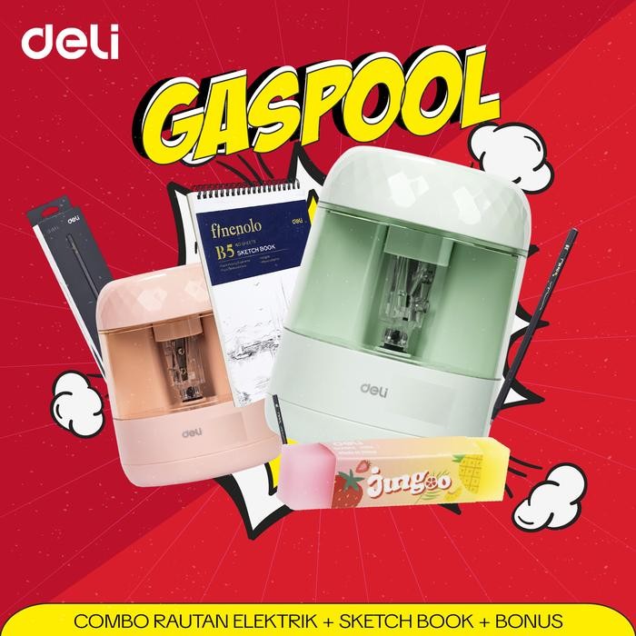 

OJ [GASPOOL] Combo Rautan Elektrik + Sketchbook + Pensil Nusign 2B + Penghapus Stationery