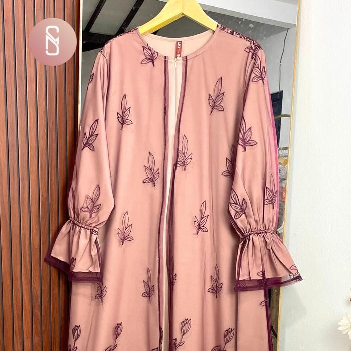 Pilihan- Myshawl Lea Nisaka Dress Gamis Brukat Pesta Jumbo Ld Up To 140Cm Matt Syakilla Big