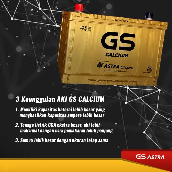 Gs Calcium Astra Aki Mobil Pajero Sport 105D31L - 80Ah Aki Kering