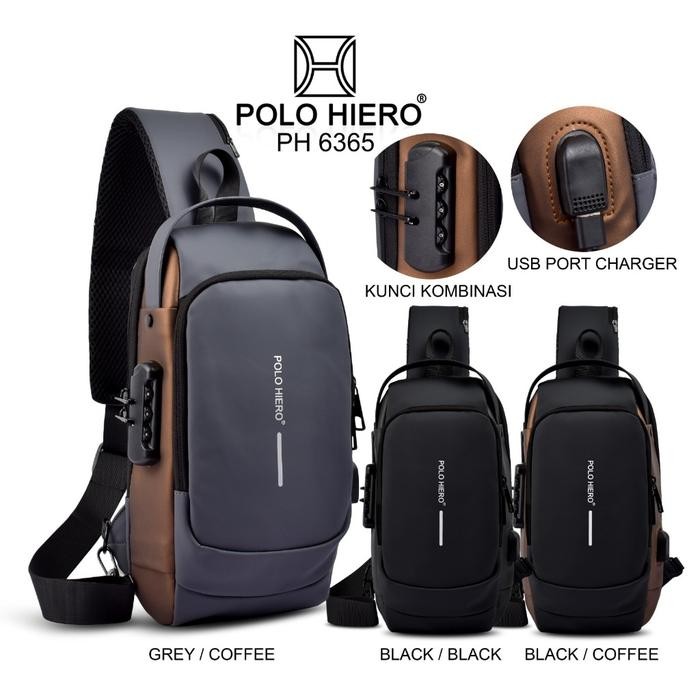 Ready Pv Tas Slingbag Polo Hiero 6365 Tas Dada Gembok Tas Selempang Pria