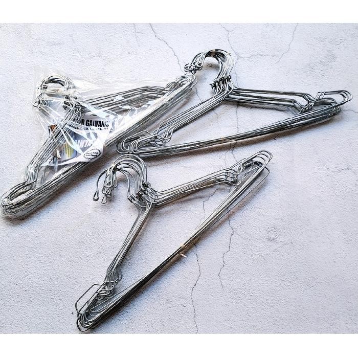 Pilihan- (24 Pcs) Hanger Besi Galvanis Gantungan Jemuran Baju Stainless