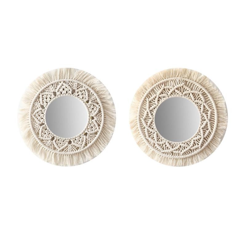 Wall Hanging Mirror Boho Wall Art Mirror With Fringe Round Hanging Wall Mirrors Makeup Mirror Decora
