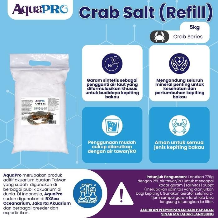 Aquapro Crab Salt 5Kg/11Lbs Refill -Gratisongkir