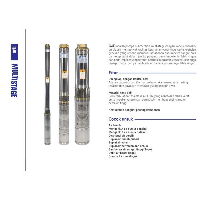 #####] INOTO 3IN 108 0,25hp kabel pendek pompa air submersible 75QJD 108