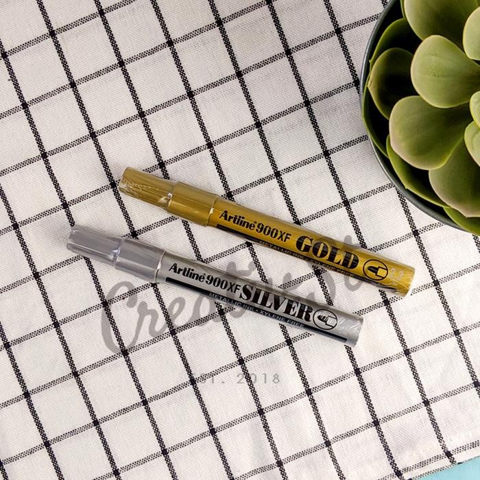 

ARTLINE Spidol Emas Perak Besar Kecil Paint Marker Permanen Permanent Marker EK-900 XF Ek-990 XF (1