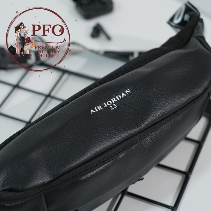 Berkualitas Tas Nike Air Jordan Belt Bag - Waistbag Logo Leather Black Tas Nike Terlariss 