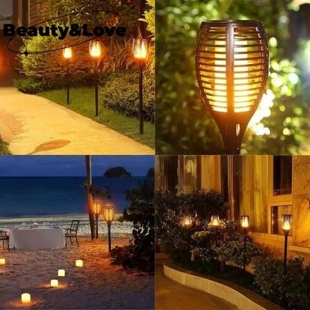 Lampu Taman Obor Solar LED/ Lampu Taman Tancap Model Obor Tenaga Surya LED / lampu api taman tancap