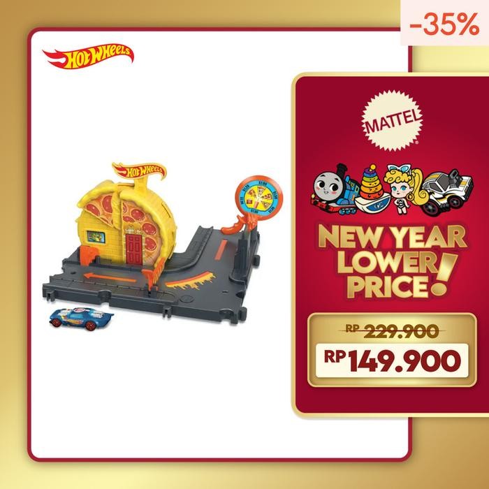 SALE Hot Wheels City Speedy Pizza Pick-Up - Mainan Trek Mobil Balap