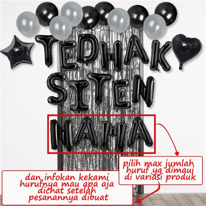 mhho- [Paket] Dekorasi Balon Warna Warni Simple Tedhak Siten Curtain Backdrop Tedak Siten