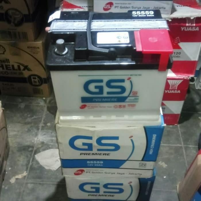 Aki Accu Basah 555-59 12V 55AH 55-Amper GS Primeire