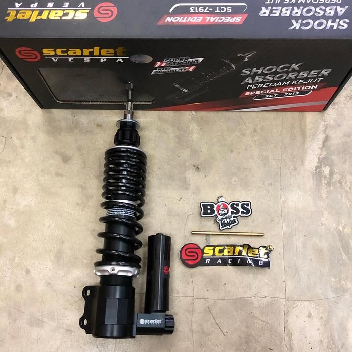 Shock Tabung Scarlet Black Front Vespa GT Series GTS GTV