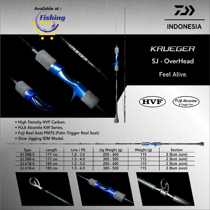 Ready Rod Daiwa Krueger OH Overhead SJ58B SJ61B Garansi Daiwa Resmi