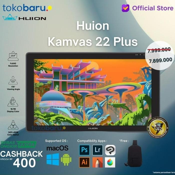 Huion Kamvas 22 Plus GS2202- Garansi Resmi 1 Tahun