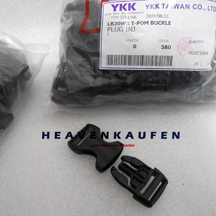 Buckle Slop Kunci Sodok YKK 2 cm Kuat Kokoh Tough Poly Acetal POM Harga Per Pc