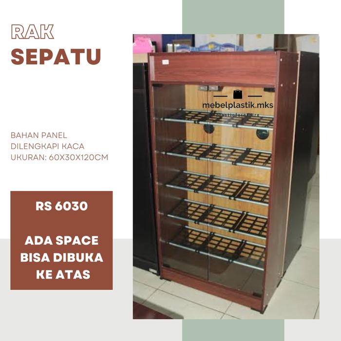 DISKON Rak Sepatu Kayu/ Rak Sepatu Panel/ Rak Sepatu Kaca Jas READY STOCK