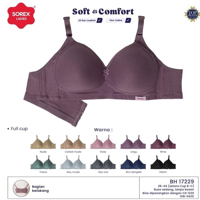 yrka- 2 Pcs Sorex Big Cup - Bra Busa Tanpa Kawat Setara Cup C-D Kait 4 Soft & Comfort - Bh