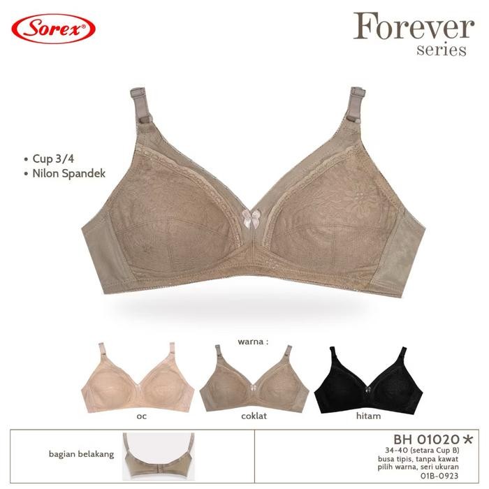 yrka- Paket Isi 2 Pcs Sorex 01020 Bra Bh Renda Brukat Tanpa Kawat Tanpa Busa