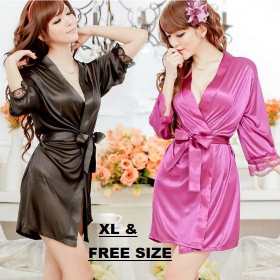 New Baju tidur kimono pajamas lingerie Sutra imitasi