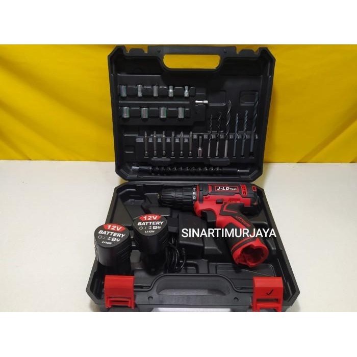 Cordless Drill Baterai 12 V Red/Bor Murah /Bor Set