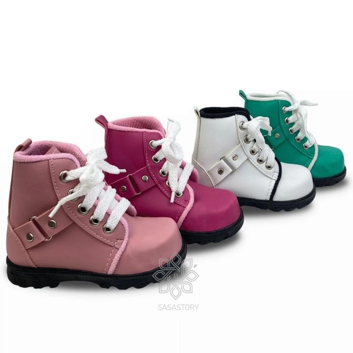 Sasastory Sepatu Boots Anak Perempuan 1 2 3 Tahun Sepatu Boot Anak Laki Laki Sepatu Boot Putih