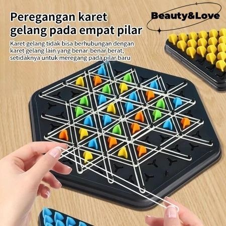 STOK TERBATAS  CHAIN TRIANGLE MULTIPLAYER PUZZLE BOARD GAME PUZZLE SEGITIGA CATUR RANTAI