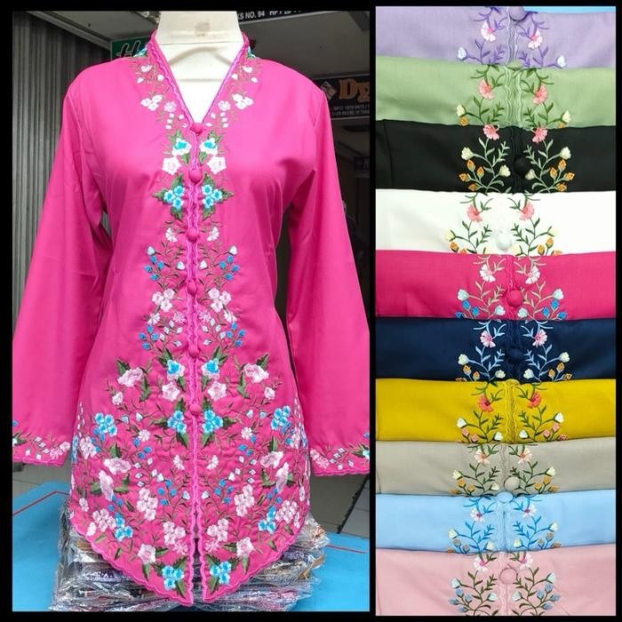TERLARIS BORDIR LANGSUNG Motif Aster Kebaya Nayla Encim Kartini BAHAN KATUN JEPANG TOYOBO READY